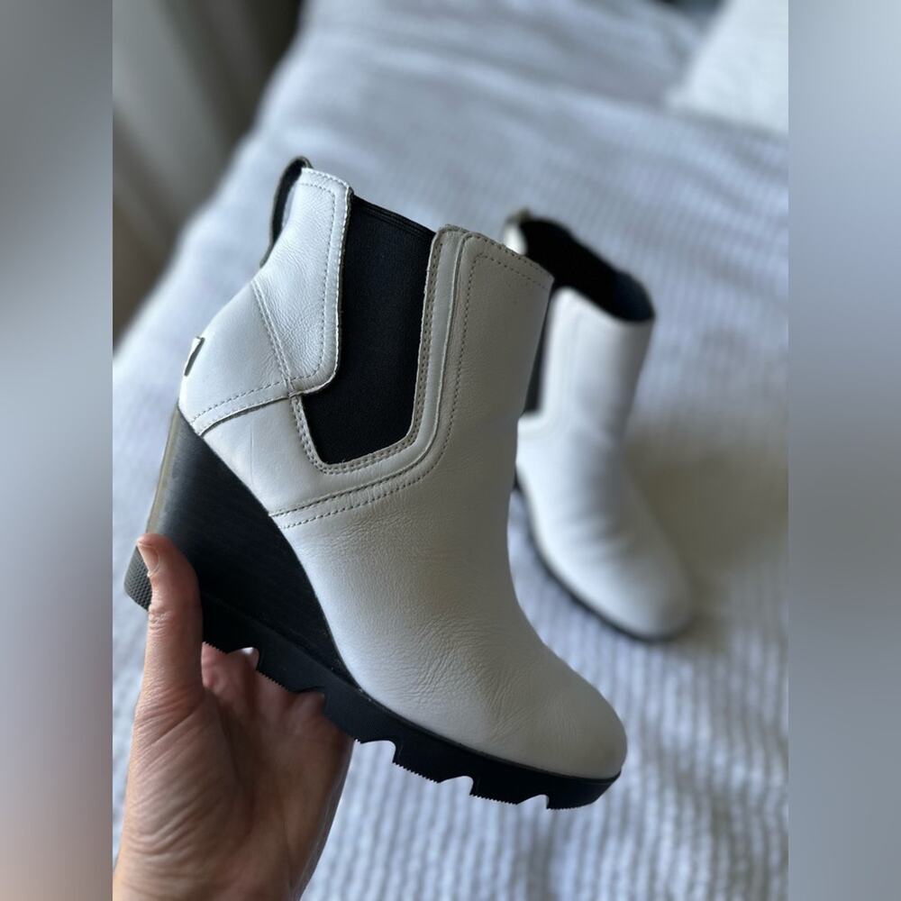 Sorel Joan Uptown Chelsea Size 8.5 White Wedge - Picture 6 of 10
